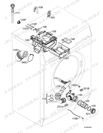 Взрыв-схема стиральной машины Aeg Electrolux LS62840L - Схема узла Hydraulic System 272